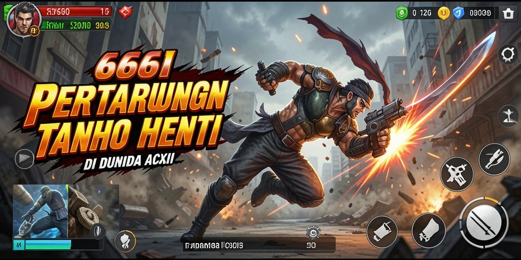 Tangkapan layar gameplay 666I dengan aksi penuh adrenalin.