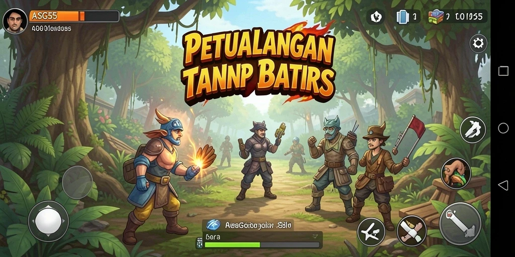 Gameplay menakjubkan dalam ASG55, menjelajahi dunia fantasi.
