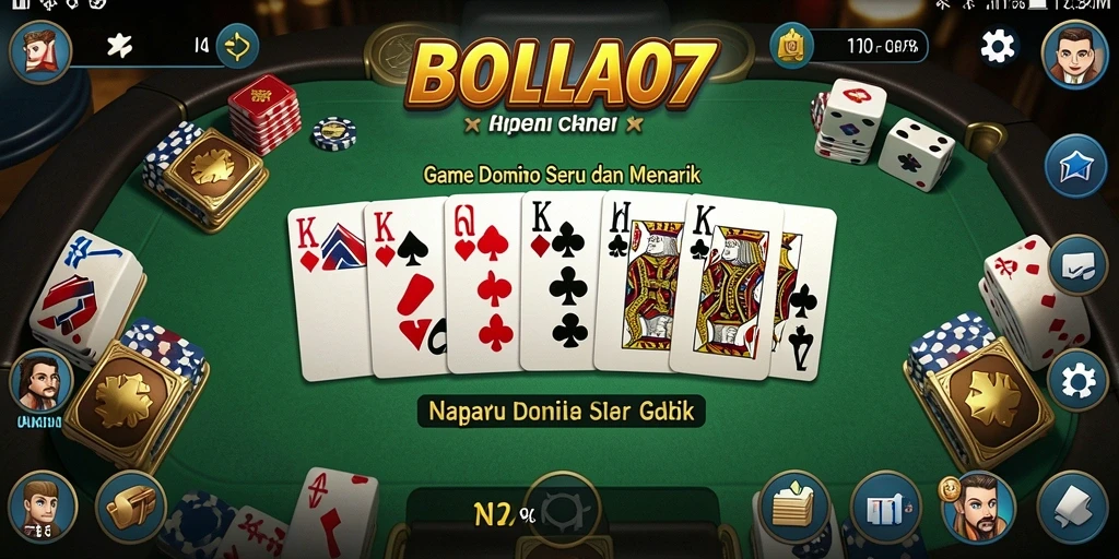 Tangkapan layar gameplay BOLA07 saat pertandingan Domino yang seru.