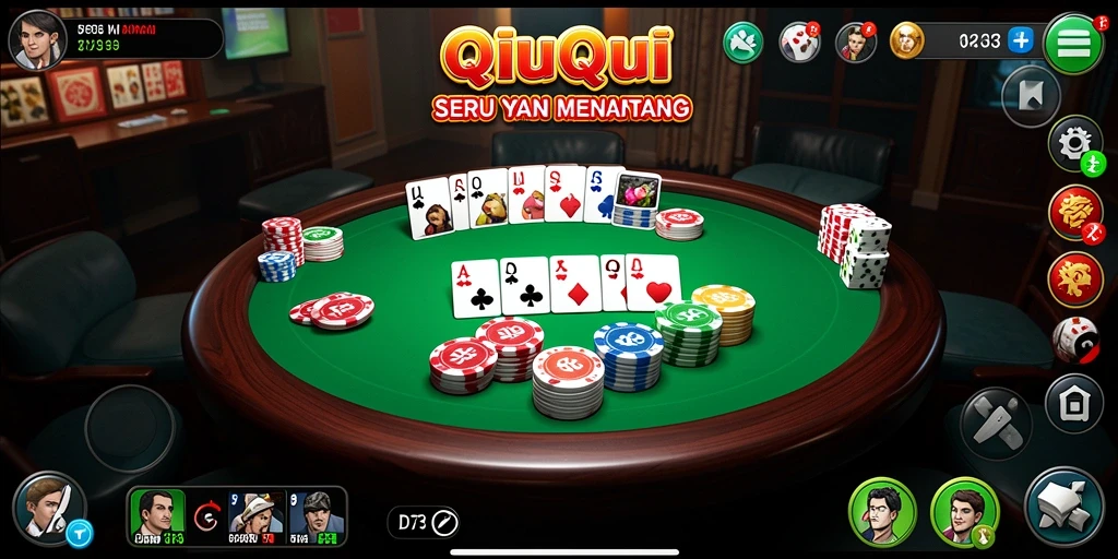 Screenshot gameplay D73 yang menampilkan pertarungan seru di QiuQiu.