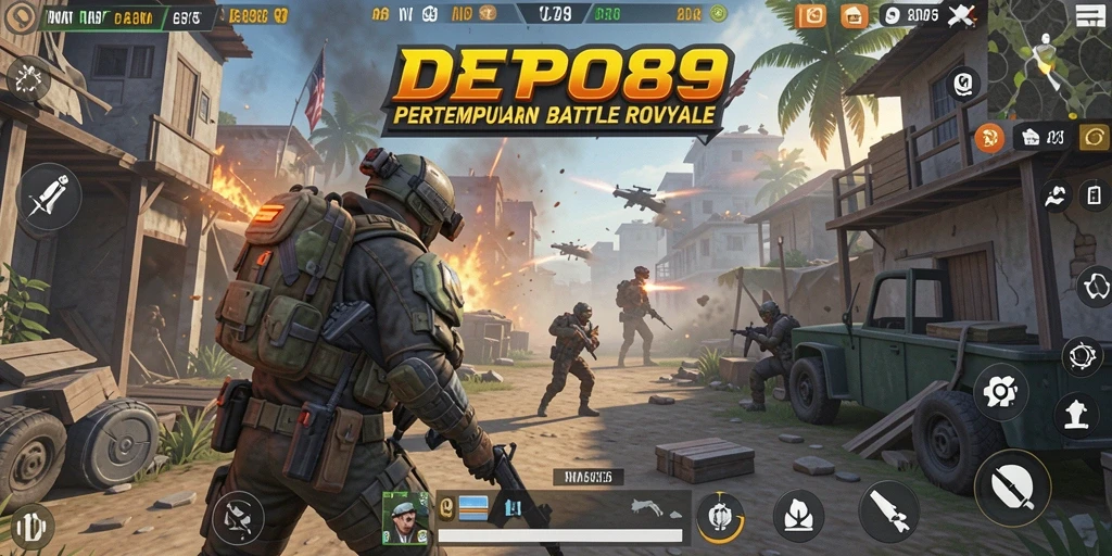 Gameplay seru di DEPO89, pertarungan intens di Battle Royale.