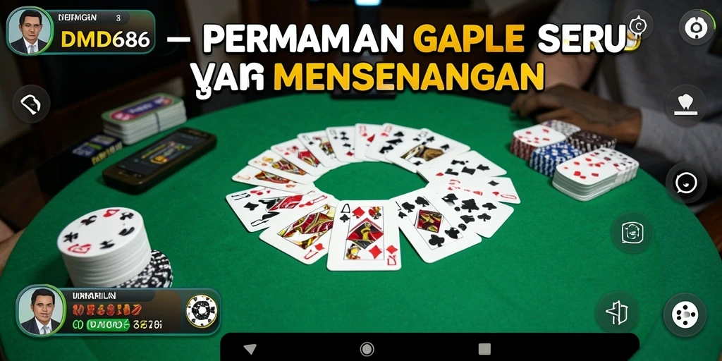 Screenshot DMD686 menunjukkan aksi seru gameplay Gaple.