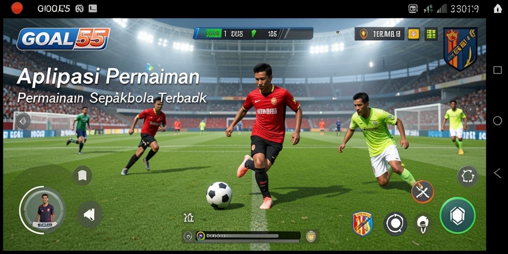 Tampilan gameplay seru dari game sepakbola GOAL55.