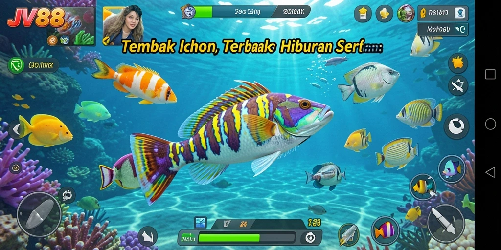 Gameplay seru JV88 dengan ikan berwarna-warni yang menunggu untuk ditembak.