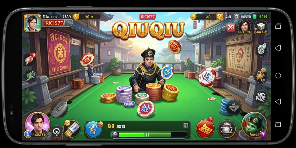Tampilan gameplay menarik dari RICIS77 saat bermain QiuQiu.