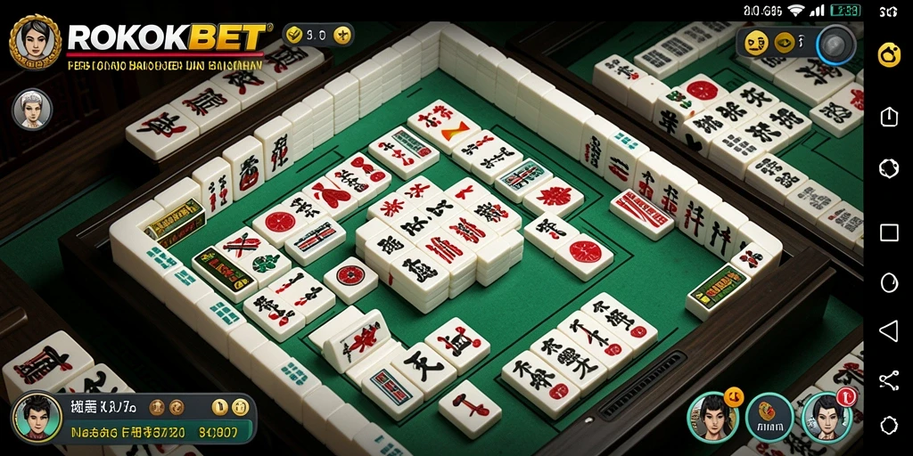 Screenshot utama ROKOKBET menampilkan gameplay Mahjong yang menarik.