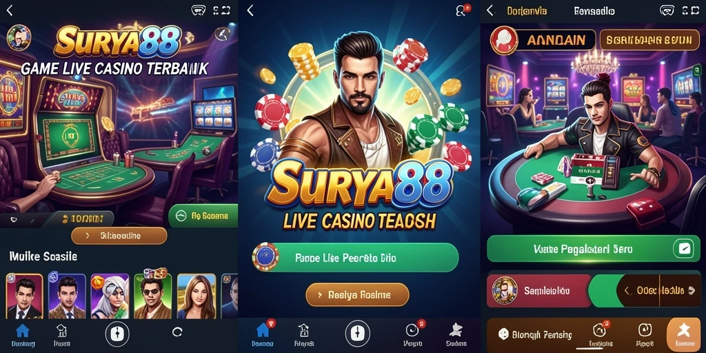 Tampilan gameplay SURYA88 dengan dealer live yang profesional dan grafis menawan.