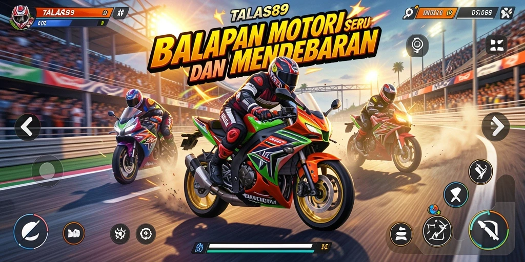 Gameplay menegangkan balapan motor di TALAS89.