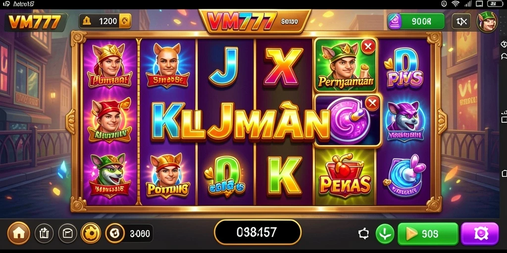 Tampilan gameplay VM777 yang menarik dan penuh warna.